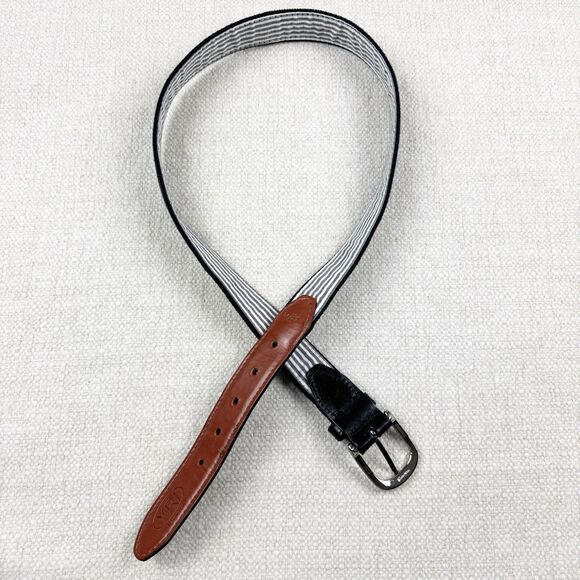 YRI Belt Mens Old Memorial Golf Club Black Embroidered Turtle Logo - Picture 2 of 16